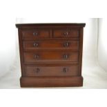 A late 19th/early 20th Century mahogany chest of two short and three long graduated drawers - H37,
