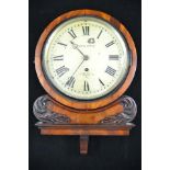 A 19th Century mahogany cased wall clock, painted dial inscribed 'Freebody Ryde', single fusee