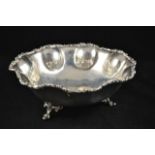 A Mexican .925 sterling bowl with scroll edge and three scroll feet - approx weight 649g/20.8 troy