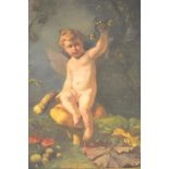 19th century school, believed to be Victor Robert (1813-1888) - Cherub/artist's son? seated on