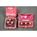 Six assorted 18ct gold gentleman's studs - approx total weight 5.6g, together with a 9ct gold stud