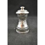 An engraved silver pepper mill, maker A Marston and Co, Birmingham 1973 - approx gross weight 196g/