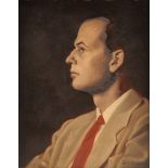 M.W. GOLDSBOROUGH (American 20th Century) A PAINTING, "Portrait of a Man, " oil of board, signed L/