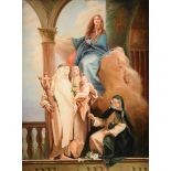 A copy of ITALIAN SCHOOL (19th Century) A PAINTING, "Madonna Enthroned with Saints," oil on