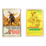 A GROUP OF VINTAGE WESTERN AND WORLD WAR II THEMED MOVIE MEMORABILIA, comprising a one-sheet