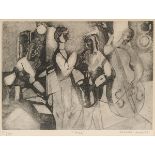 GEORGES LAMBERT (French 1919-1998) AN ETCHING, "Jazz," aquatint etching, numbered 51/250 and