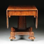 AN AMERICAN CLASSICAL MAHOGANY DROP-LEAF DINING TABLE, PROBABLY BOSTON, MASSACHUSETTS, CIRCA 1830,