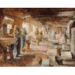 ANDY THOMAS (American b. 1957) A PAINTING, "Old Marble Factory," oil on canvas, signed L/R. 20" x