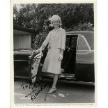 A DORIS DAY AUTOGRAPHED AND INSCRIBED 8" X 10" BLACK AND WHITE PHOTOGRAPH, the Universal Pictures