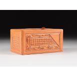 TWO LEATHER WRAPPED TABLE TOP GENTLEMAN'S JEWELRY BOXES, MODERN, comprising an Italian gilt tooled