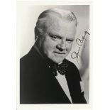 TWO JAMES CAGNEY AUTOGRAPHED BLACK AND WHITE PHOTOGRAPHS, a 5" x 7" and a different 8" x 10" profile