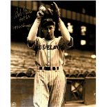 A GROUP OF AUTOGRAPHED PHOTOGRAPHS OF THREE BASEBALL HALL OF FAME INDUCTEES, comprising an 8" x