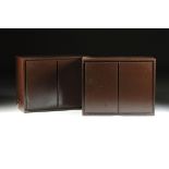 A PAIR OF VINTAGE MODERN BROWN PAINTED SIDE CABINETS, THIRD QUARTER 20TH CENTURY, each of