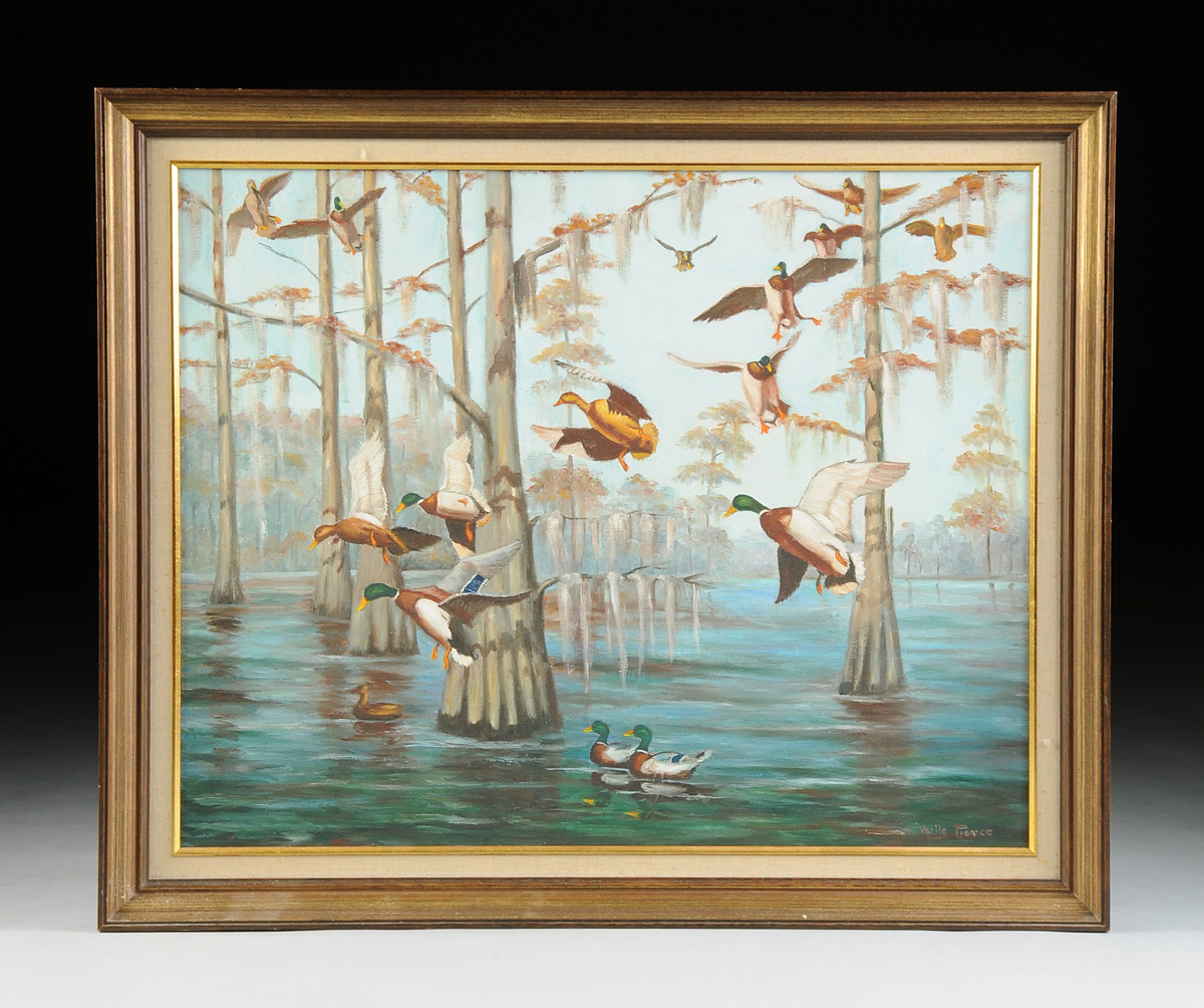 VAILLE PIERCE (American 20th Century) A PAINTING, "Flying," oil on canvas, signed L/R. 24 1/2" x - Image 2 of 10
