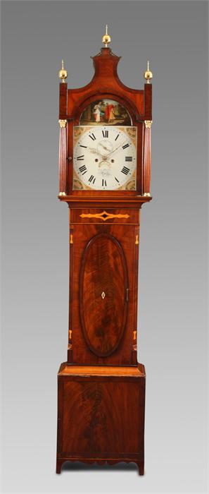 GEORGE BARTLE, BRIGG An unusual late Georgian crossbanded and inlaid Mahogany eight day LONGCASE