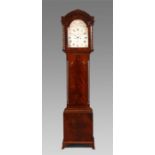 GARLAND, PLYMOUTH A George IV figured Mahogany LONGCASE CLOCK with twisted corner columns to the