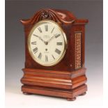 J BAKER, SMITHFIELD, LONDON A  late Regency figured Mahogany BRACKET CLOCK with carved serpentine