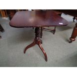 Victorian Mahogany Square topped table on turned tripod base Condition – Good Overall