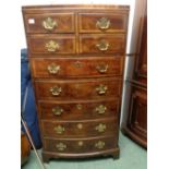 Good Quality Reproduction chest of 4 over 4 drawers with brass drop handles and bracket feet, Height