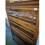 The Lebus Barristers Bookcase of 3 Sections, Height 56cm Width 88cm,  Condition – Good Overall,