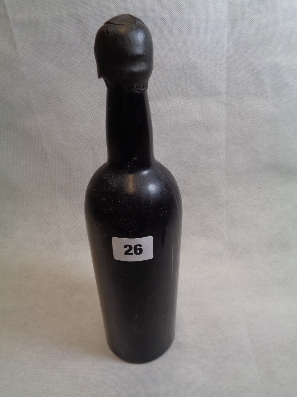 Pre 1948 Bottle of Port unmarked with blob wax seal, Height 31cm Condition – No Label seal intact.