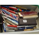 Box of assorted Pens inc Sheaffer, Parker etc Condition – Some various wear