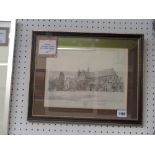 Etching of Cranleigh School by Wallace Hester signed and remarked in pencil, 29 x 20cm Condition –