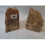 Pr Of Triassic Period Petrified Wood bookends, Height 14cm Condition – Some light chipping