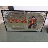 Vintage Sparkling Coca Cola advertising mirror, 91 x 52cm Condition – Pitting to back of mirror