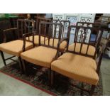 Set of 6 19thC Mahogany framed dining chairs comprising of 2 carvers and 4 chairs, straight