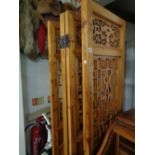 4 Fold Chinese Export Screen with carved Prunus decoration Condition – Good Overall some wear