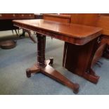 William IV Mahogany adjustable Library table on elongated trefoil base Condition – Missing Brass