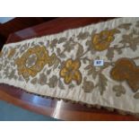 Early Georgian Silk table runner with gold and Silver embroidery of flowers and foliate, Length