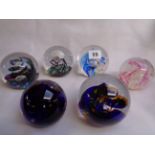 Selkirk Paperweights (6) to include ' Wayfarer', 'Spin Drift', 'Windswept' etc