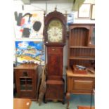 Georgian 8 Day Longcase clock in Mahogany case with inlaid detail, 49cm x 220cm, Condition - Some