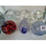 Collection of 6 Caithness glass paperweights Inc. 'Cairngorm', 'Creatures Great & Small', Snow