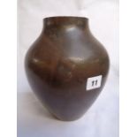 WMF Bronzed Art Deco Bulbous Vase with waisted neck, WMF impressed mark to base, 21cm High,