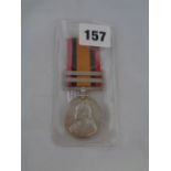 Queens South Africa Medal to T Walsh 3981 PTE Cheshire Regiment with Cape Colony and Orange Free