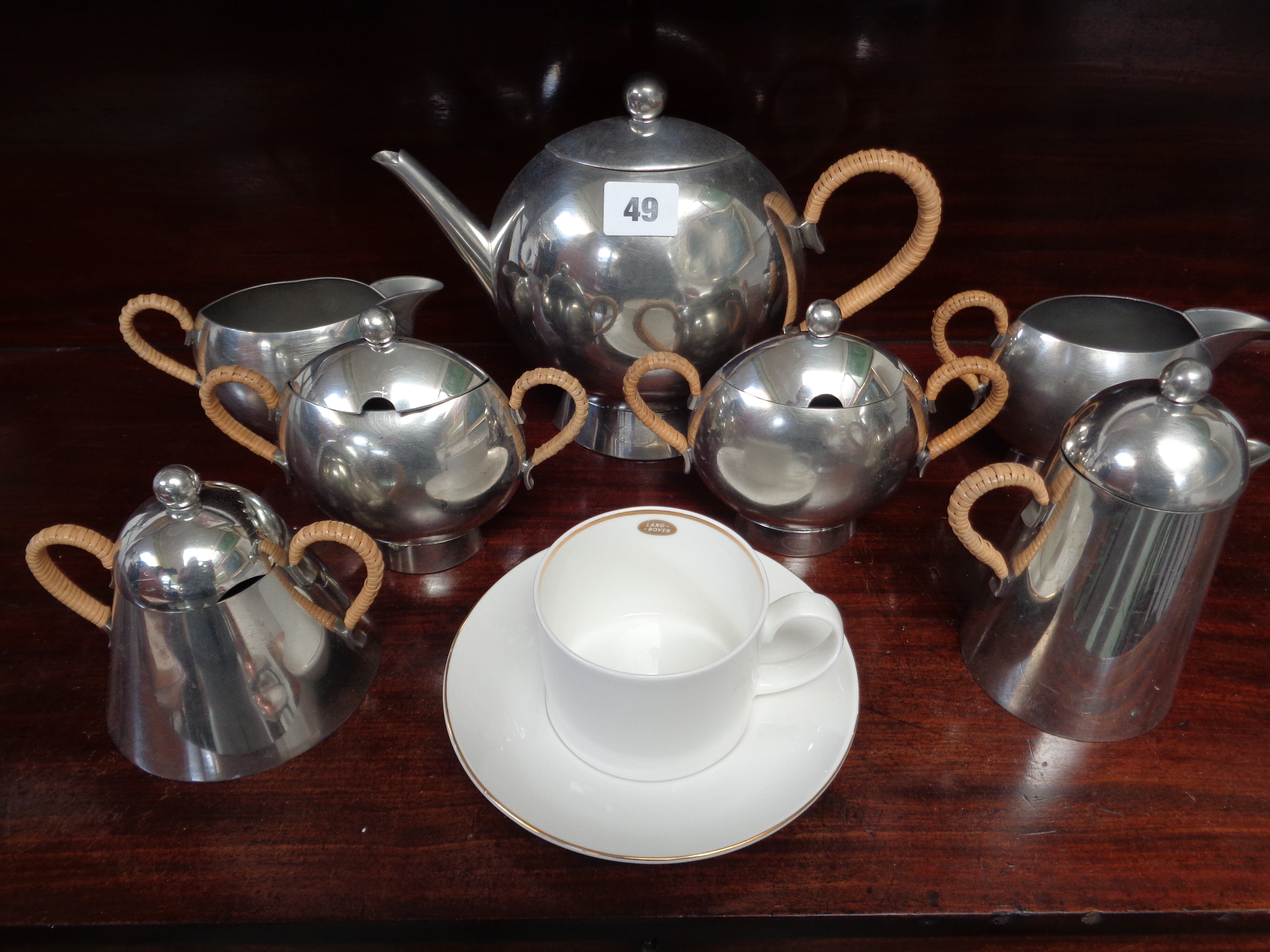 Land Rover Seven Piece Dresser influenced tea set and a Fine Bone China Tea cup and saucer,