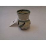 Michael Cardew Studio Pottery Miniature Vase with banded and foliate detail, Impressed mark to base,