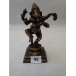 Bronze figure of Ganesh mounted on rectangular base C.1930s, Height 16cm