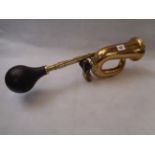 Brass Lucas King of The Road Car Horn No.34 with fixings and replacement bulb, Length 49.5cm,