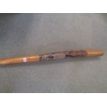 20thC Didgeridoo with Painted and Stippled decoration, Length 130cm