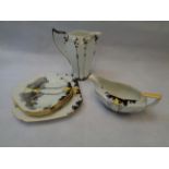 Shelley Art Deco Tall trees and sunrise pattern Part service Rd No 742953, Condition - Some Small