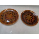 Pair of Poole Aegean 1970s plates with transfer printed mark, 26cm in Diameter, Condition - Good