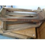 2 Vintage Wooden Fruit Farm trays, Condition - Staining from age