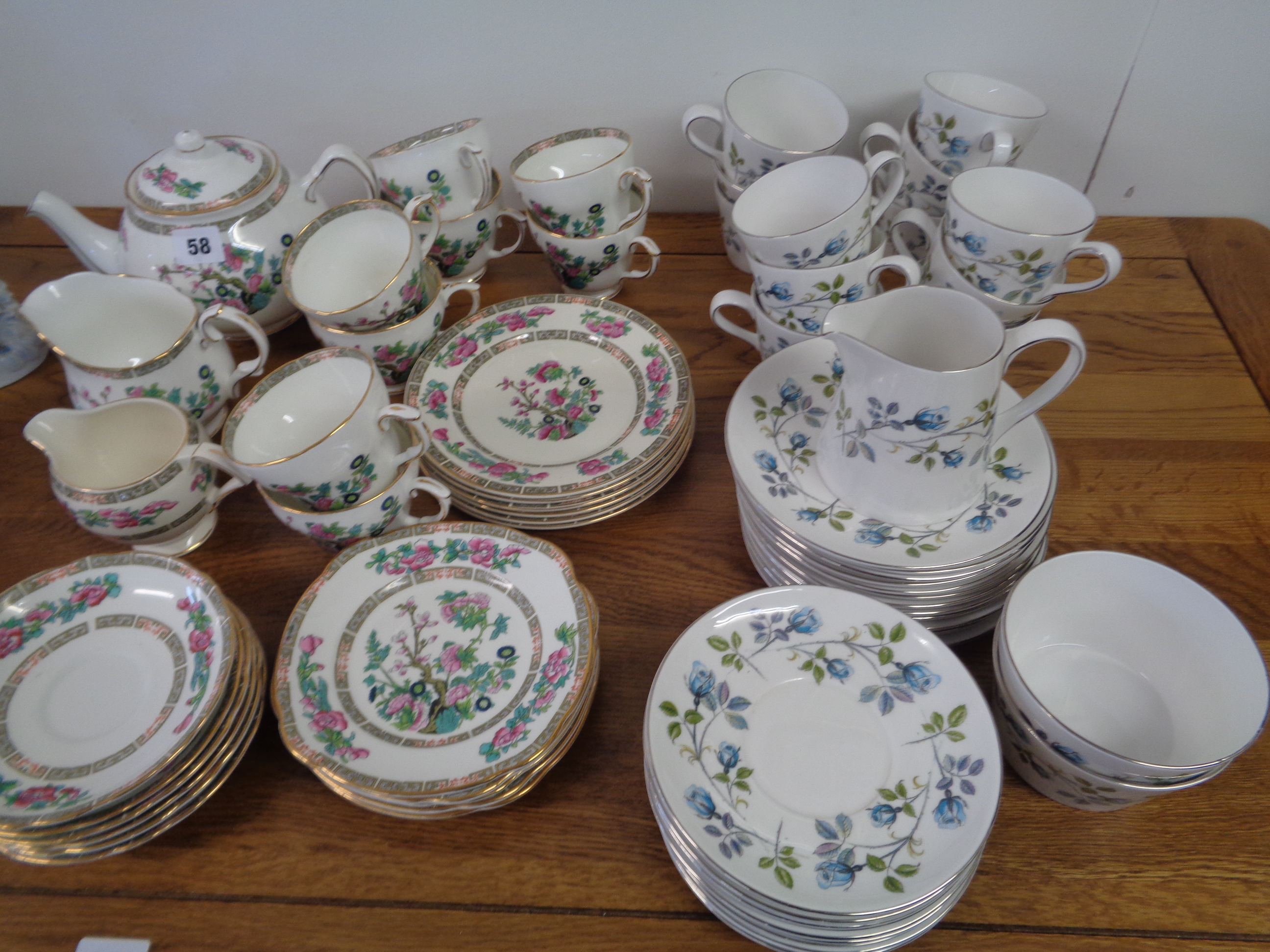 Duchess Indian Tree pattern tea set and a Tuscan China floral decorated tea set
