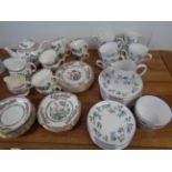 Duchess Indian Tree pattern tea set and a Tuscan China floral decorated tea set