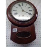 Winter, Halder & Hofmeir German wall clock in mahogany case with roman numeral dial, Condition -