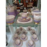 Art Deco Tuscan China 'Plant' Pattern Tea and Coffee for 6 Reg No. 780986, Condition - Good Overall